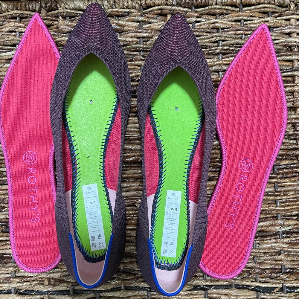 Rothy’s Berry points size 11.